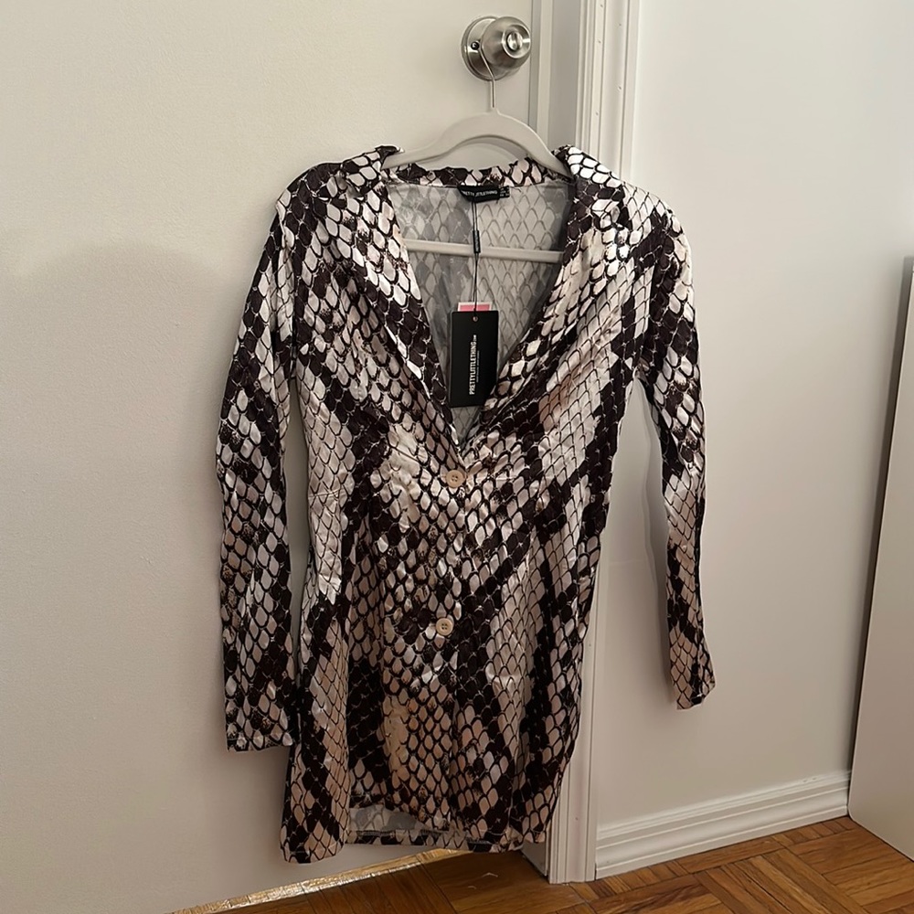 Snakeskin blazer dress